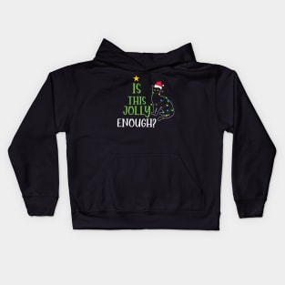 Is this Jolly Enough ? Black Cute Cat Kids Hoodie